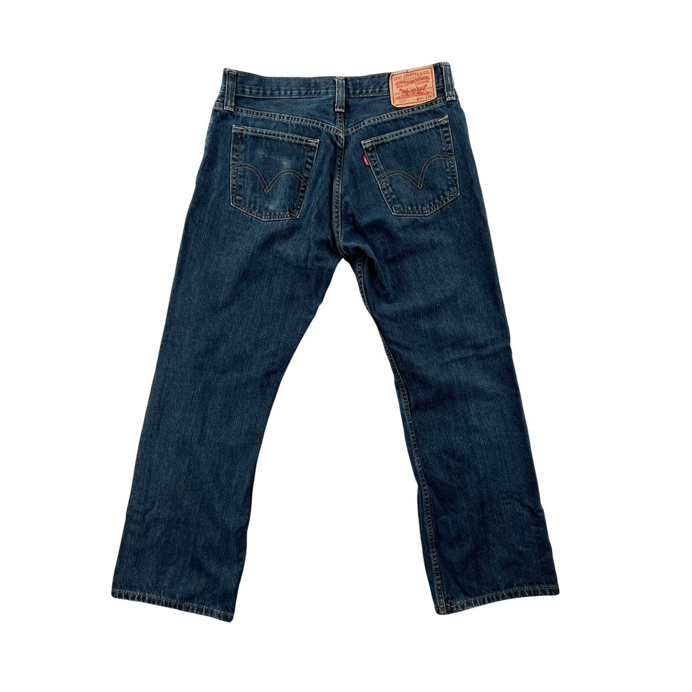 Levis 527 Low Boot Cut Jeans Mens 34x30 (fits 34x29) Dark Wash Blue Cowboy Y2K‎ - Picture 2 of 11